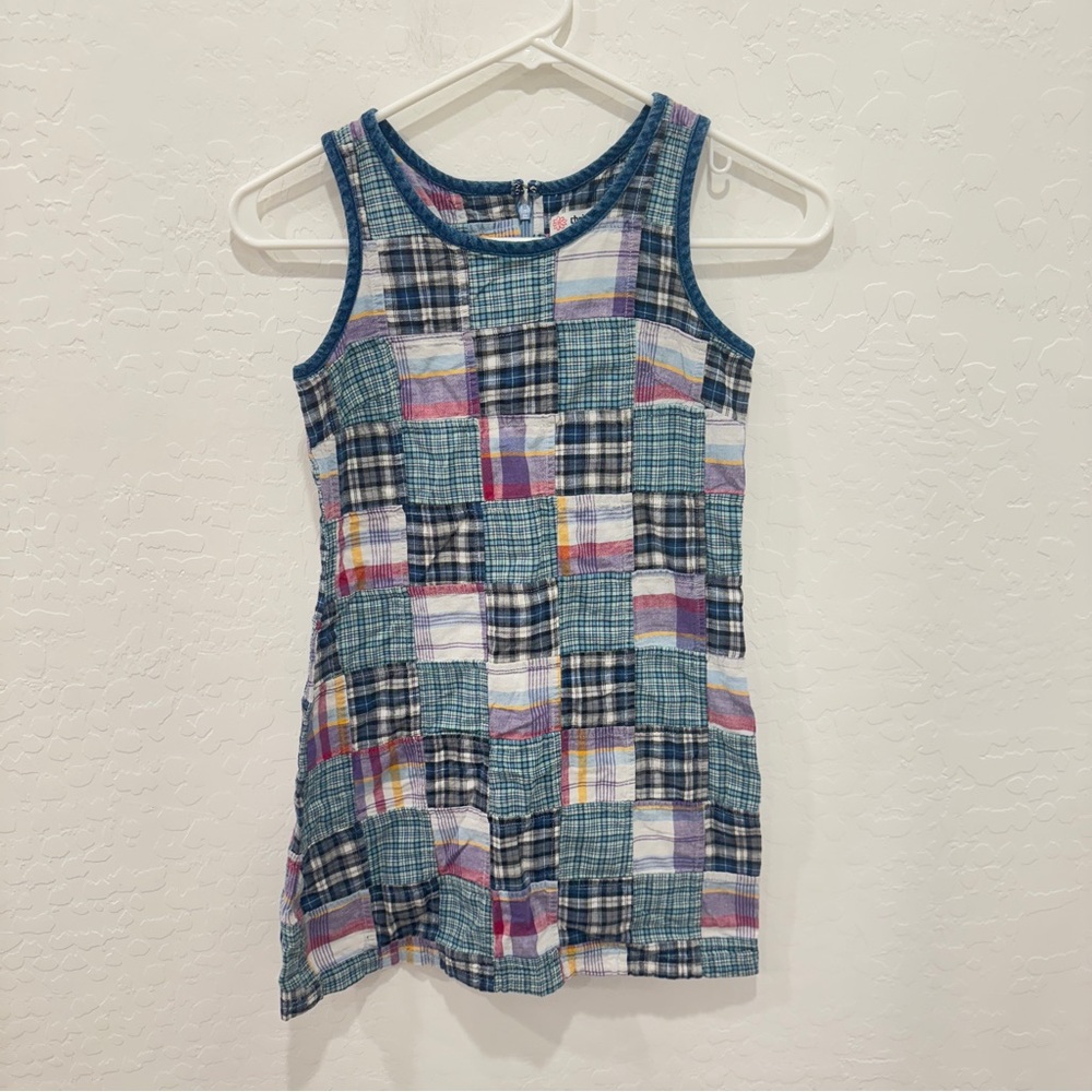 Vintage Christie Brooks Madras Colorful Patchwork Dress Girls 10-12 Casual